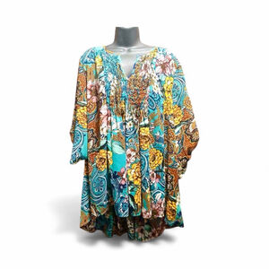 Roqman’s Women's Colorful Floral Paisley Print Tunic Dress - Size 26W - JC360